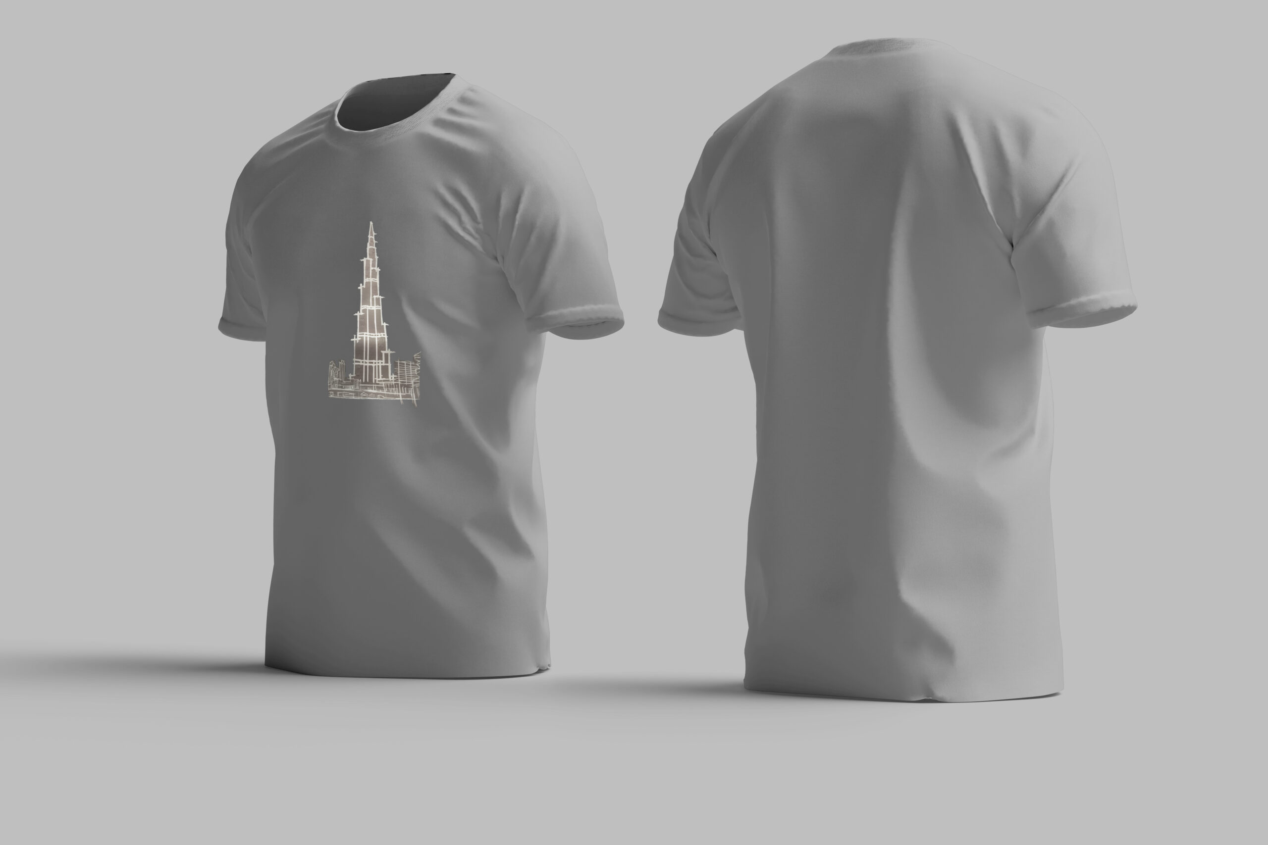 LED Burj Khalifa T-Shirt | Light-Up Skyline Design | 220 GSM Premium Cotton