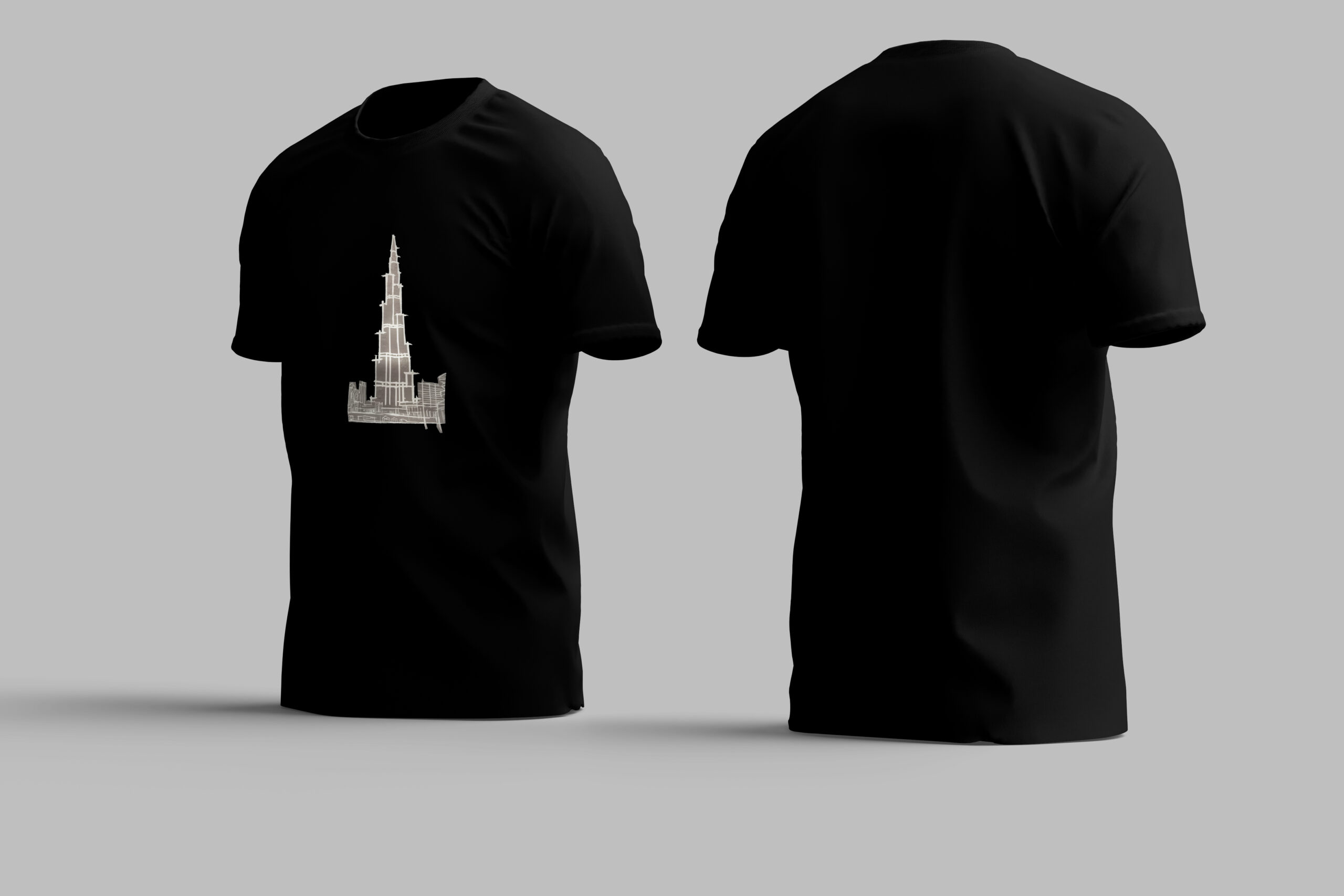 LED Burj Khalifa T-Shirt | Light-Up Skyline Design | 220 GSM Premium Cotton