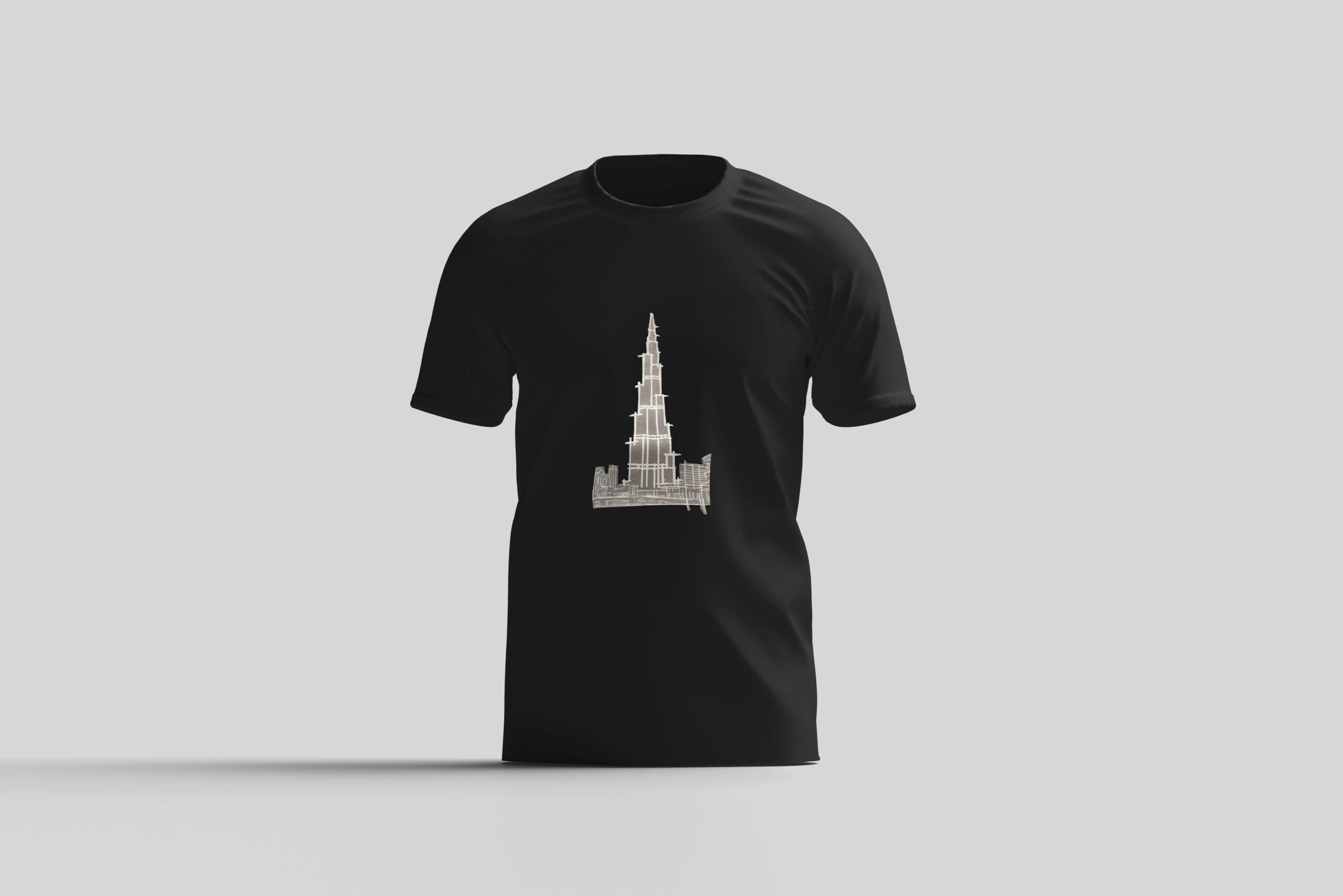 LED Burj Khalifa T-Shirt | Light-Up Skyline Design | 220 GSM Premium Cotton