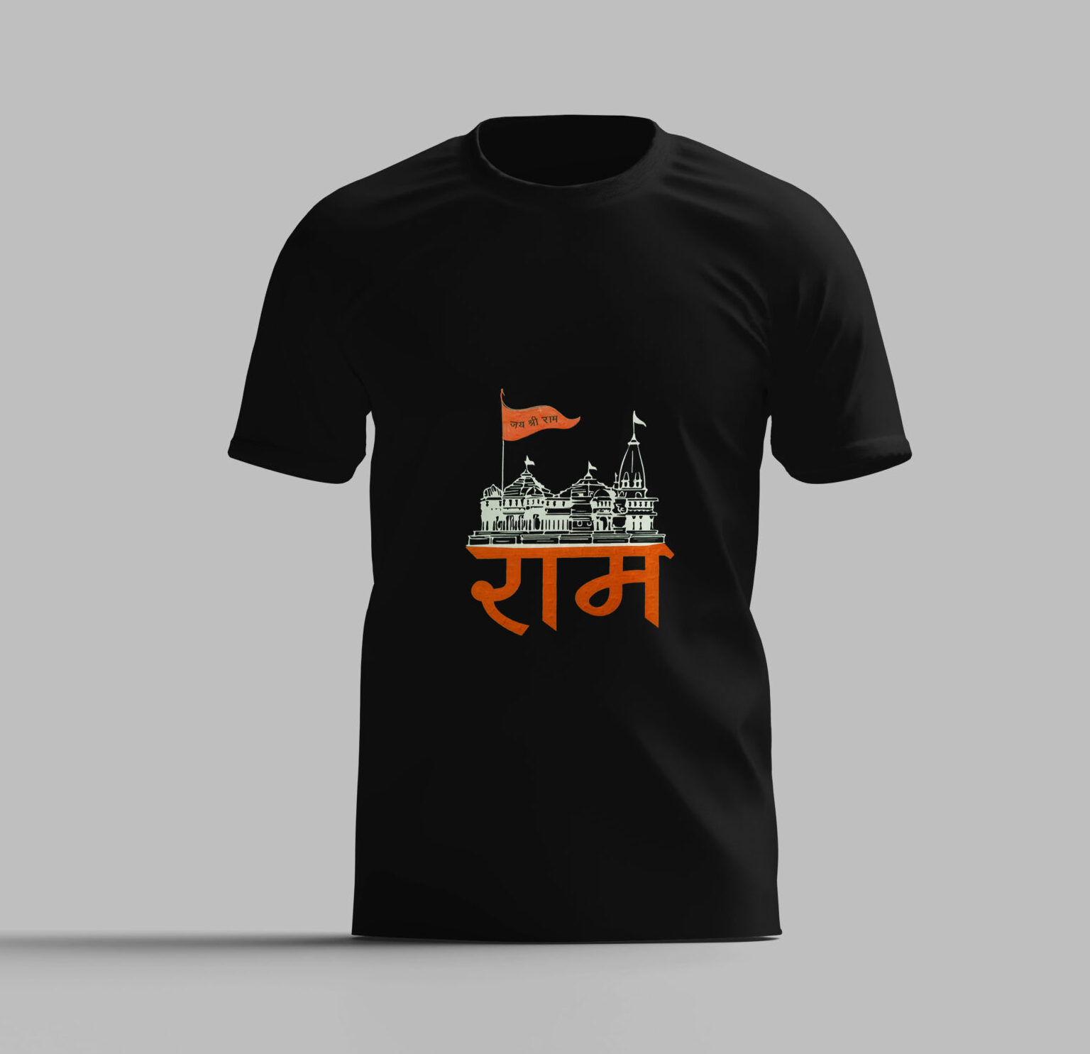 LED Ram Mandir T-Shirt | Light-Up “राम” Design | 220 GSM Premium Cotton